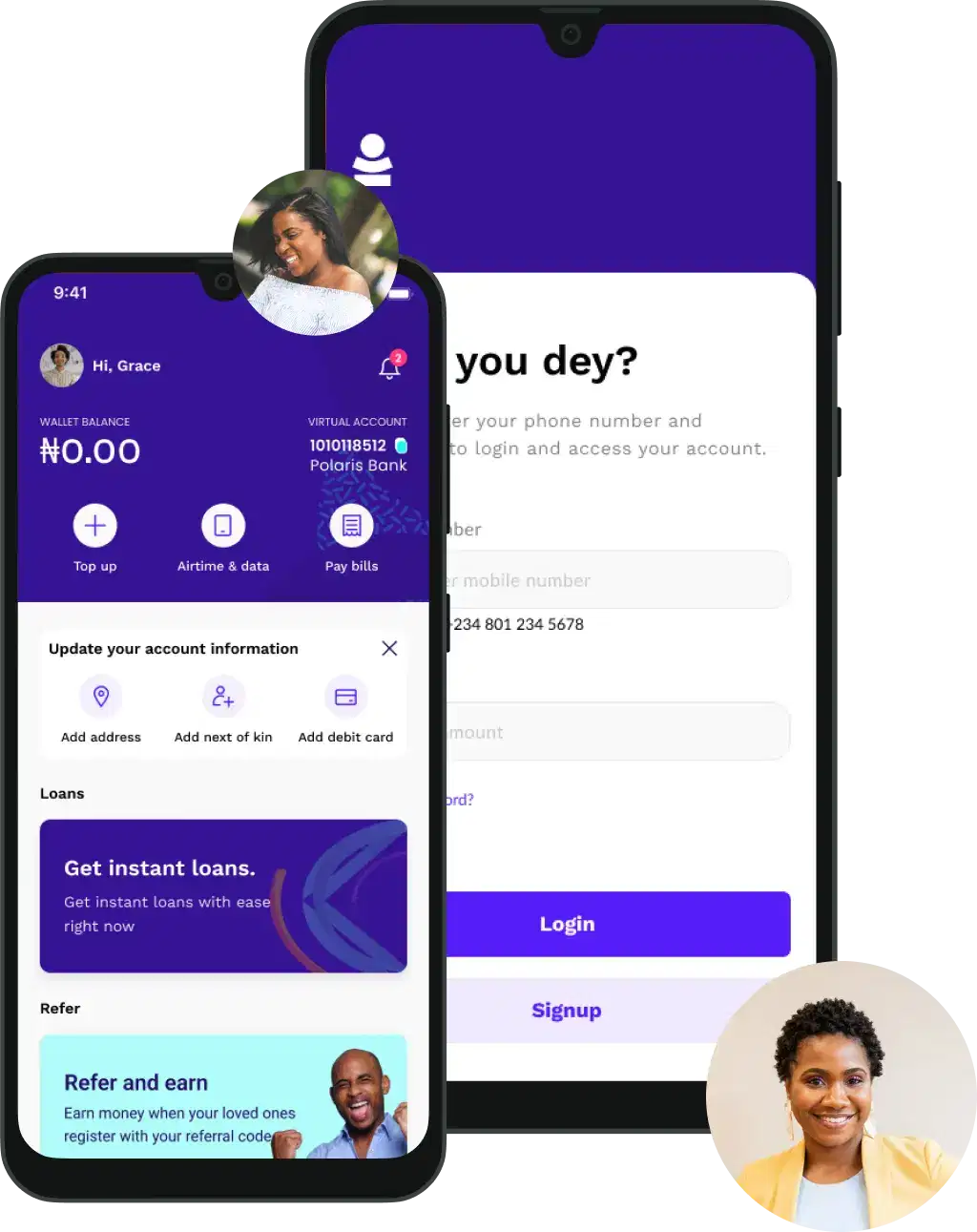 Irorun loan app dashboard on mobile phones